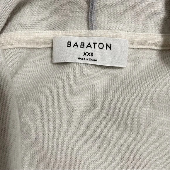 Aritzia Two-Tone Light Gray and Cream Open Front Cardigan - Picture 6 of 11